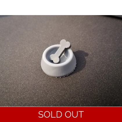 Barbie Grey Dog Bowl & Black Bone Resin 3D Printed